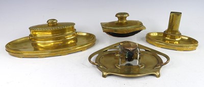 Lot 170 - An Austrian Secessionist polished brass oval...
