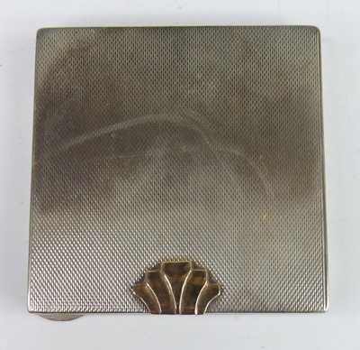 Lot 111 - A sterling silver engine turned square lady's...