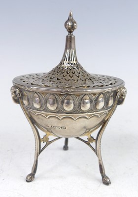 Lot 136 - An early 20th century silver pot pourri, with...
