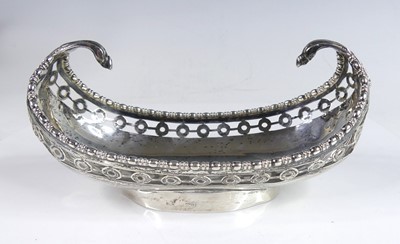 Lot 2107 - An Edwardian silver bonbon dish, of boat form...