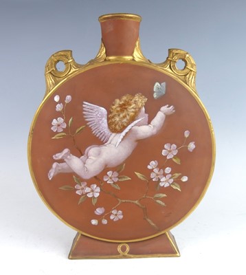 Lot 2054 - A late Victorian Mintons 'Pilgrim bottle'...