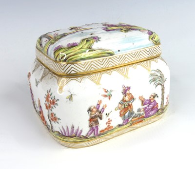 Lot 2037 - A 19th century Meissen porcelain box and cover,...