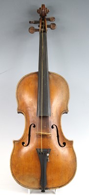 Lot 1194 - A Continental violin, having a one piece maple...