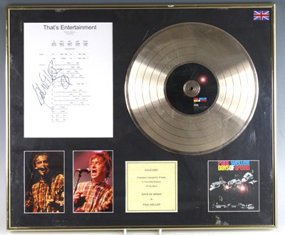 Lot 1260 - Paul Weller, a gold disc presentation for Days...