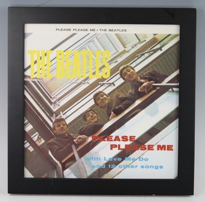 Lot 1276 - The Beatles, a framed ceramic plaque depicting...