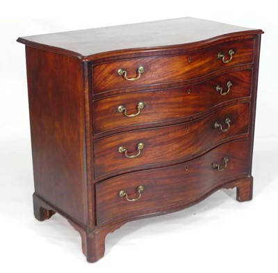 Lot 2451 - A George III mahogany serpentine front chest...