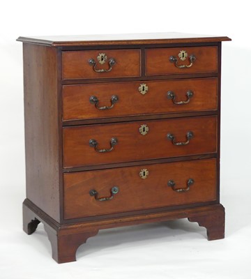 Lot 2435 - A George III mahogany squarefront chest of two...