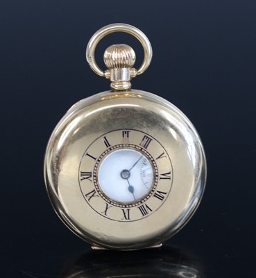 Lot 2245 - A gold plated Omega manual wind half hunter...