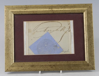 Lot 1168 - Queen Victoria (1819-1901) a clipped signature...