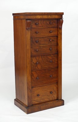 Lot 2466 - A Victorian walnut Wellington chest, having a...