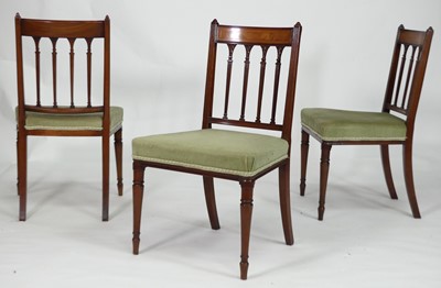 Lot 2455 - A set of six George III mahogany dining chairs,...