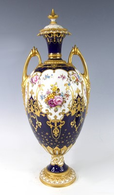 Lot 2040 - An Edwardian Royal Crown Derby twin handled...