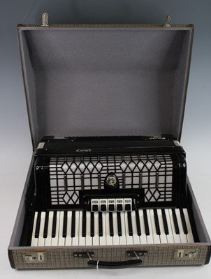 Lot 1317 - A Galotta Ideal piano accordion, in black...