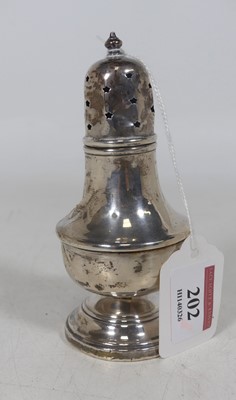 Lot 202 - A George VI silver sugar caster, of baluster...
