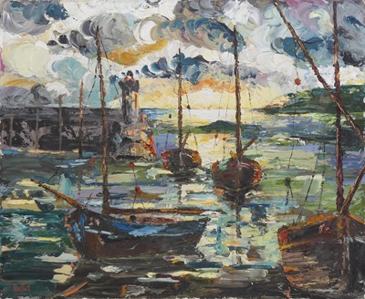 Lot 290 - Continental School (20th century) - Boats in a...