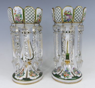 Lot 2058 - A pair of late 19th century Bohemian green...