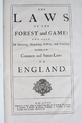 Lot 2005 - Blome, Richard: The Laws of the Forest and...