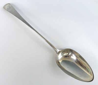 Lot 2078 - A George III Newcastle silver serving spoon,...