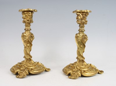 Lot 2270 - A pair of Rococo Revival gilt bronze table...