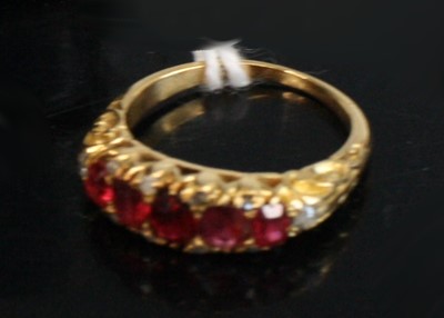 Lot 2170 - A Victorian yellow metal spinel and diamond...