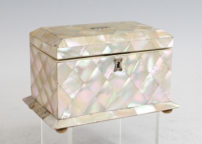 Lot 2264 - An early Victorian mother of pearl tea caddy,...