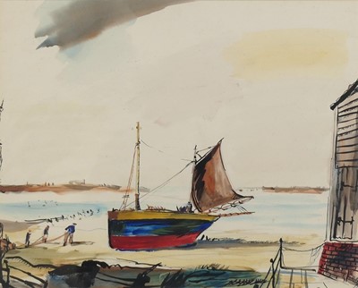 Lot 260 - Rowland Suddaby (1912-1972) - Drying sails,...