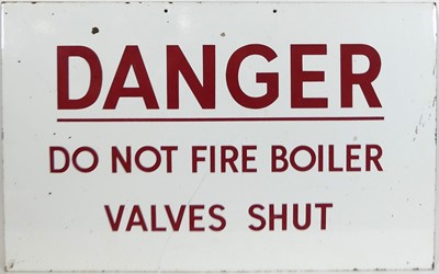 Lot 230 - An enamel on metal warning sign, titled...