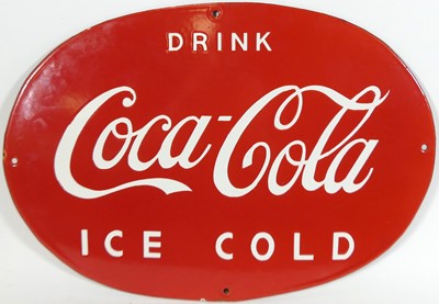 Lot 236 - An enamel on metal oval advertising sign,...