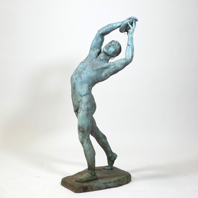 Lot 186 - After Auguste Rodin - a green patinated bronze...