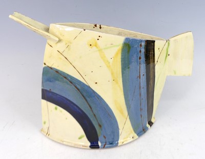 Lot 56 - A contemporary glazed pottery twin handled...