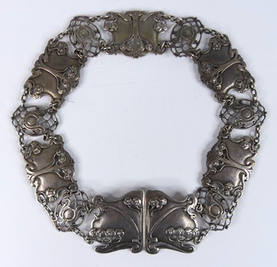 Lot 109 - An Art Nouveau silver linked nurses...
