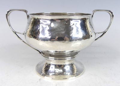 Lot 105 - An Art Nouveau silver twin handled pedestal...