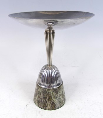 Lot 139 - A 1970s silver pedestal tazza, the dish with...