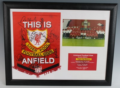 Lot 1133 - Liverpool Football Club, a framed display...
