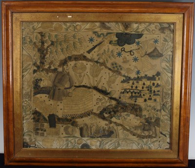 Lot 2299 - A late 17th century stumpwork embroidered...