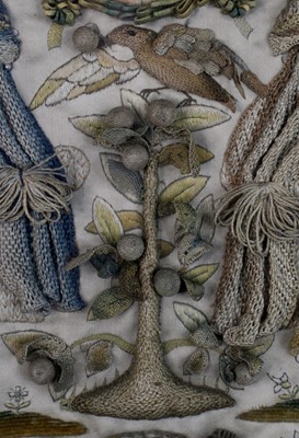 Lot 2300 - A late 17th century stumpwork embroidered...