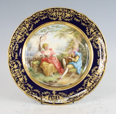 Lot 2034 - A 19th century Sevrès porcelain cabinet...