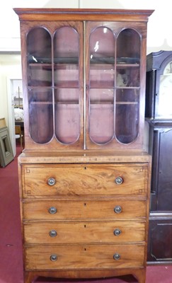 Lot 2424 - A Regency mahogany secretaire bookcase, the...
