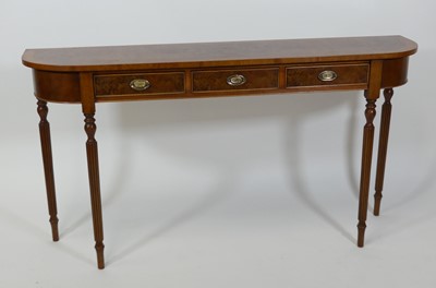 Lot 2462 - A walnut and figured walnut D-shaped hall...