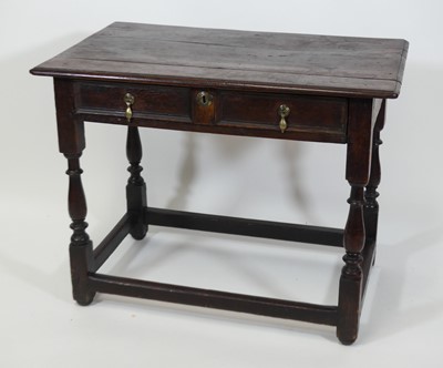 Lot 2469 - A Jacobean period joined oak side table,...