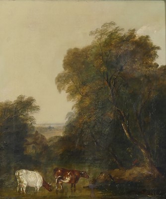 Lot 2358 - James Stark (1794-1859) - Cattle watering in a...