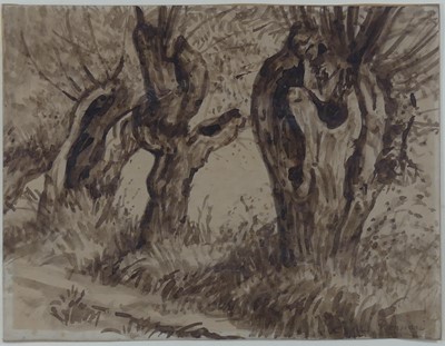 Lot 2336 - Emile Bernard (1826-1897) - Trees, sepia...