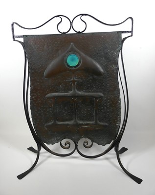 Lot 393 - An Art Nouveau copper and wrought iron...