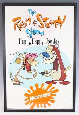 Lot 1234 - The Ren & Stimpy Show, a Nicktoons poster,...
