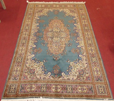 Lot 716 - A Turkish Ladik turquoise ground woollen rug,...