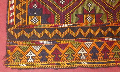 Lot 1145 - An Anatolian Cicim Kilim woollen rug, with...