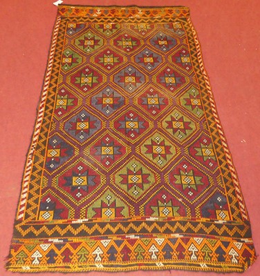 Lot 737 - An Anatolian Cicim Kilim woollen rug, with...