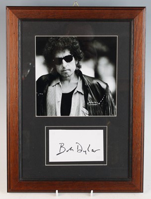 Lot 1259 - Bob Dylan, autograph page, signed in black...