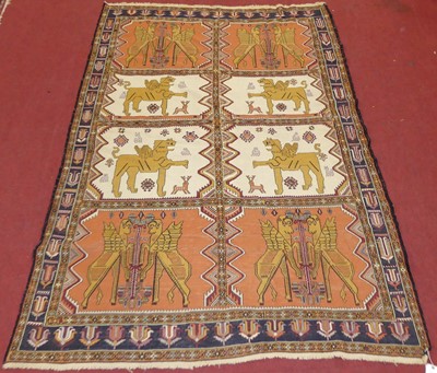 Lot 736 - A Persian Sumak Griffin Kilim rug, with multi...