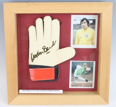 Lot 1202 - Gordon Banks, a right hand goalkeeper's glove,...
